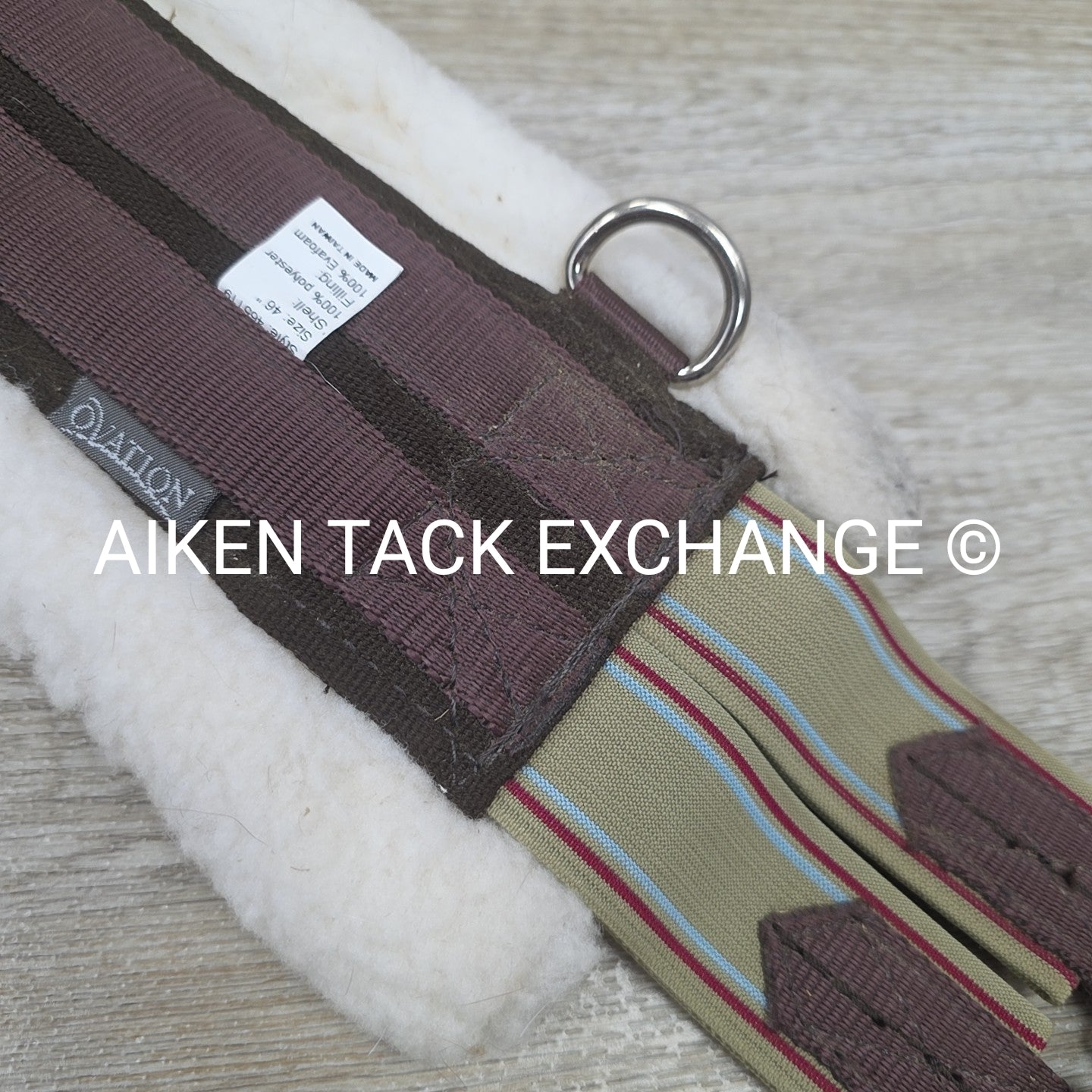 Ovation Fleece Girth with Double End Elastic, Brown, 46"