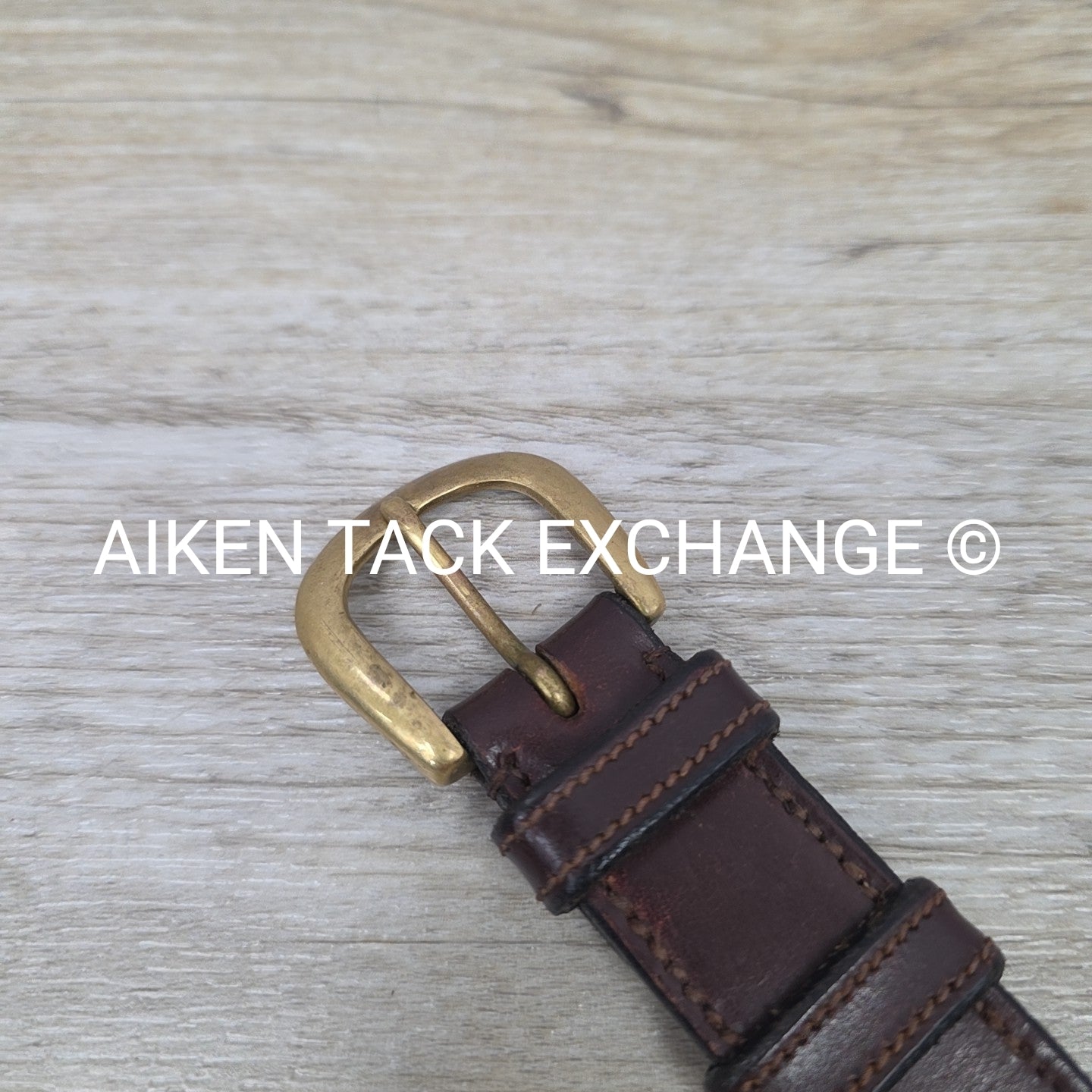 Raised Leather Belt, Brown, 32