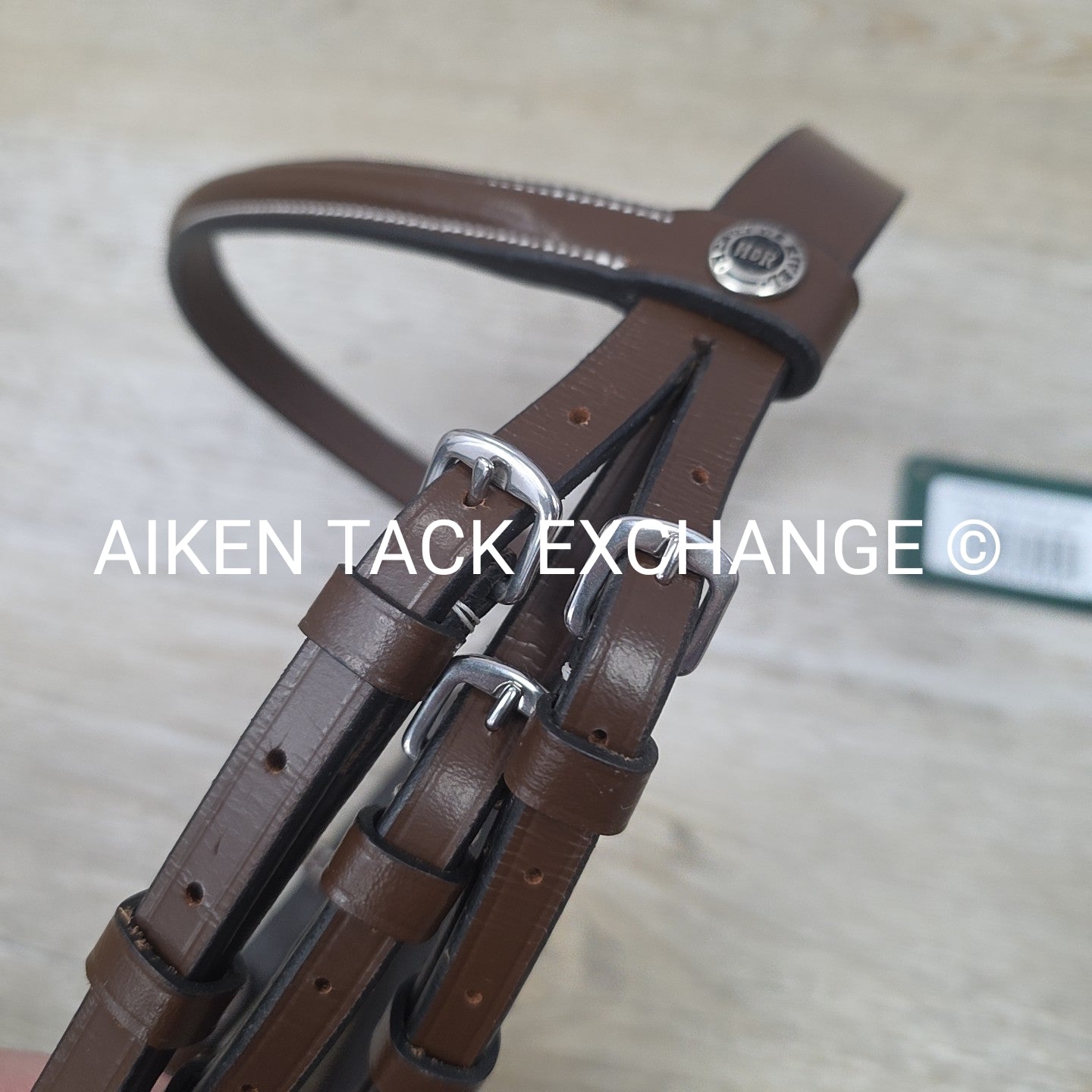 HDR Advantage Plain Raised Bridle with Reins, Australian Nut, Size Pony