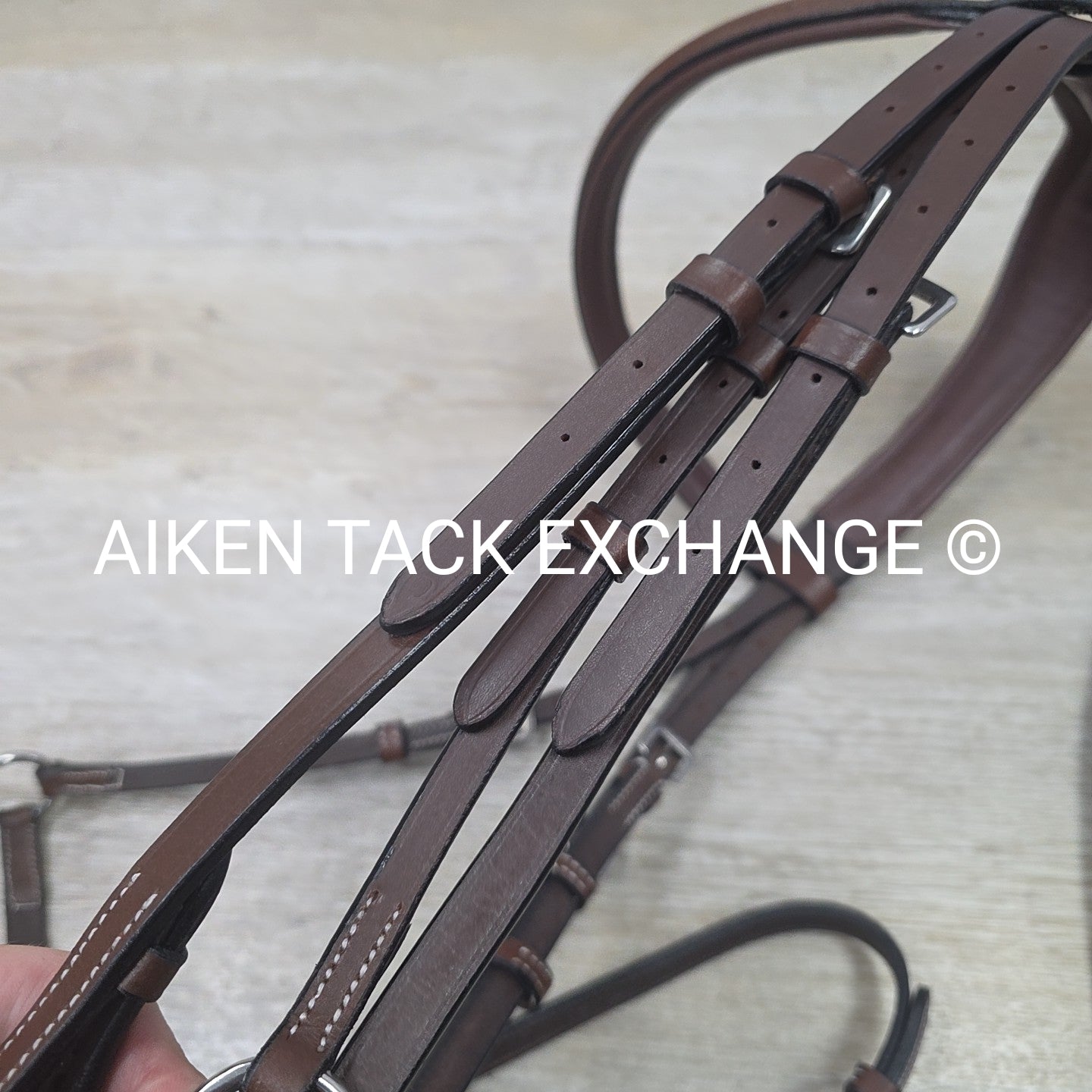 HDR Pro Mono Crown Figure 8 Bridle with Rubber Reins, Australian Nut, Oversize