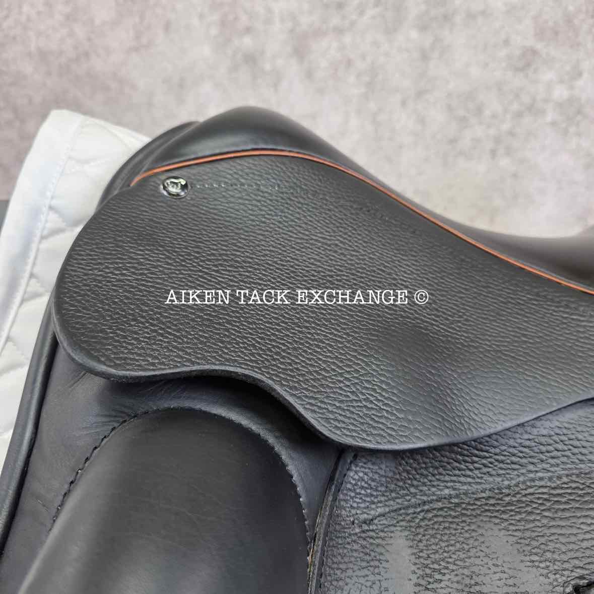 2022 County Epiphany Monoflap Dressage Saddle, 17.5" Seat, Wide Tree, Wool Flocked Panels