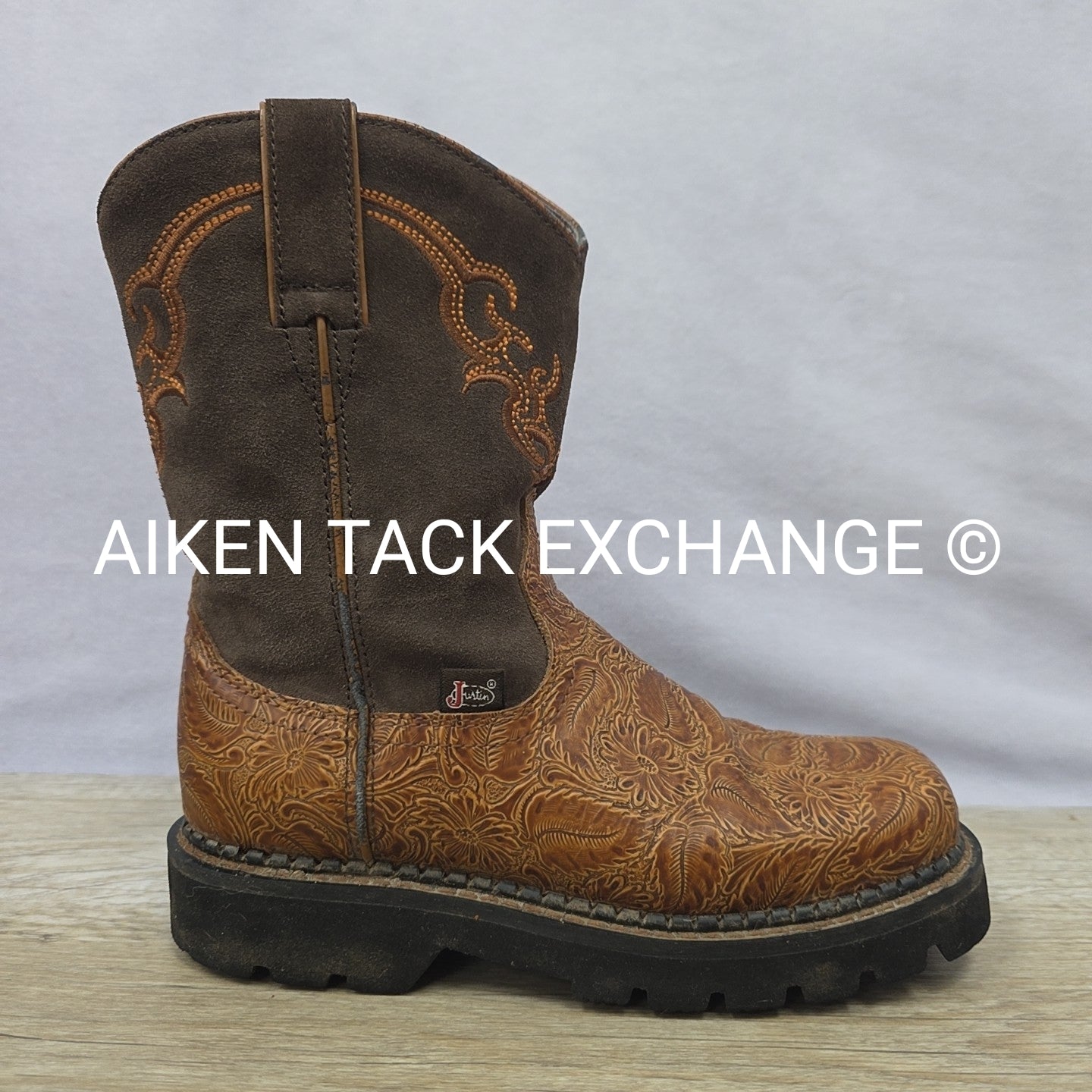 Justin Gyspy Embossed Steel Toe Boots, Women's 6.5