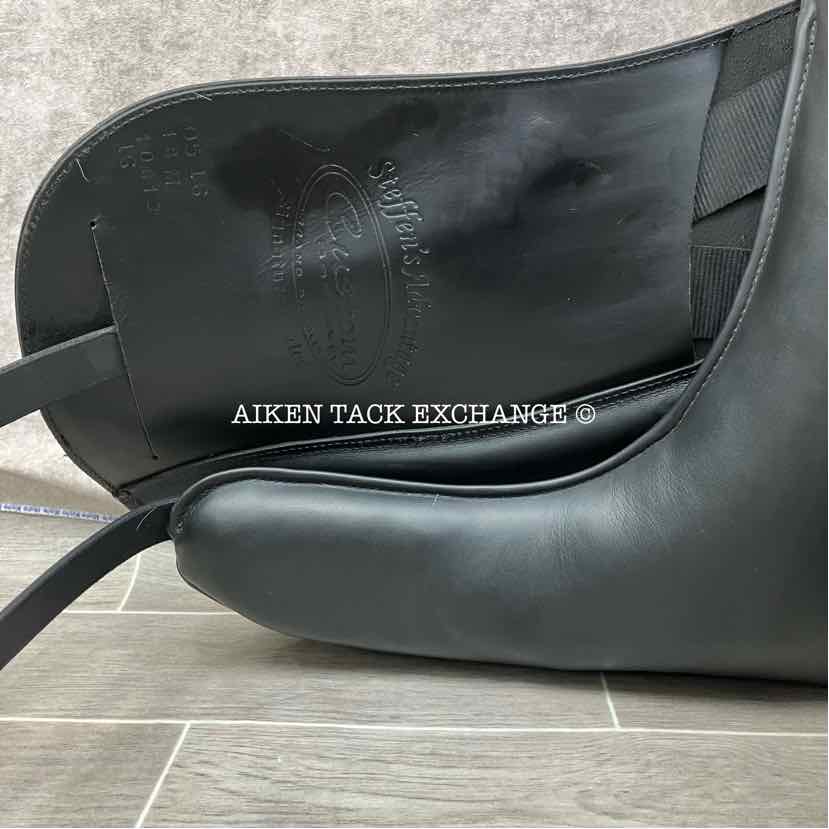 **SOLD** 2016 Custom Saddlery Steffen's Advantage Monoflap Dressage Saddle, 18" Seat, Adjustable Tree, Wool Flocked Panels