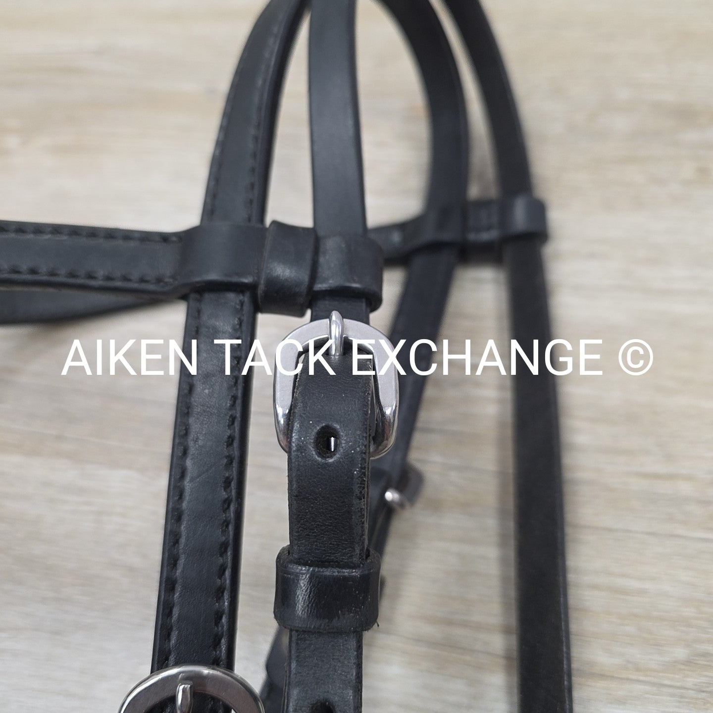 Circle Y Browband Headstall with Reins, Black, Size Full