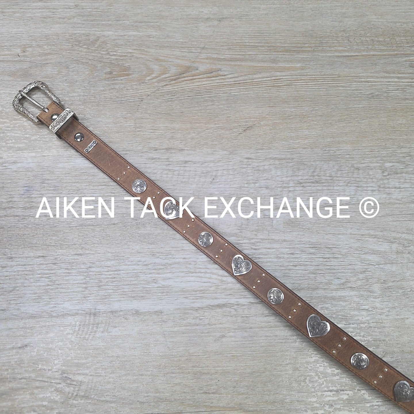 Ariat Heart Shaped Concho Belt, Size 28