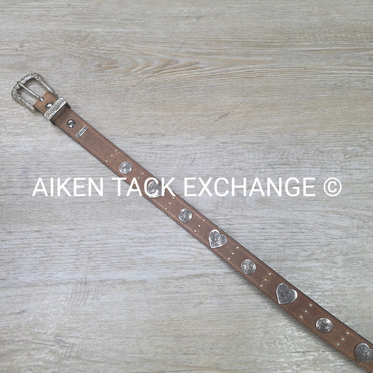 Ariat Heart Shaped Concho Belt, Size 28