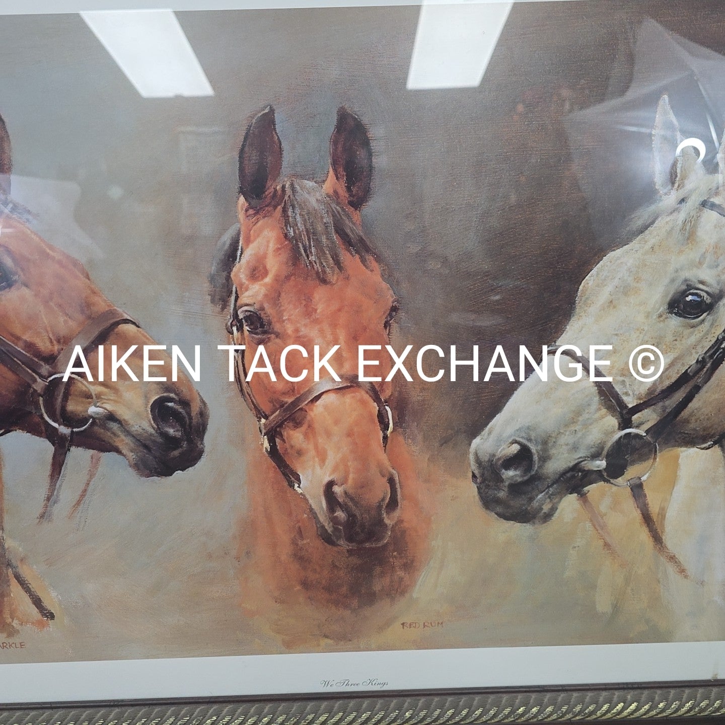 Framed Horse Print, 40" x 26"