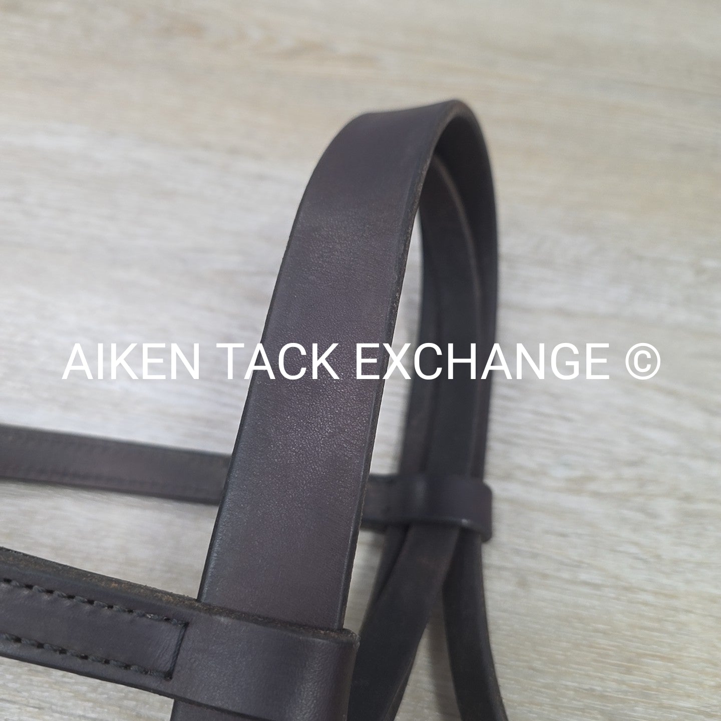 Plain Raised Heavy Duty Bridle, No Reins, Brown, Oversize