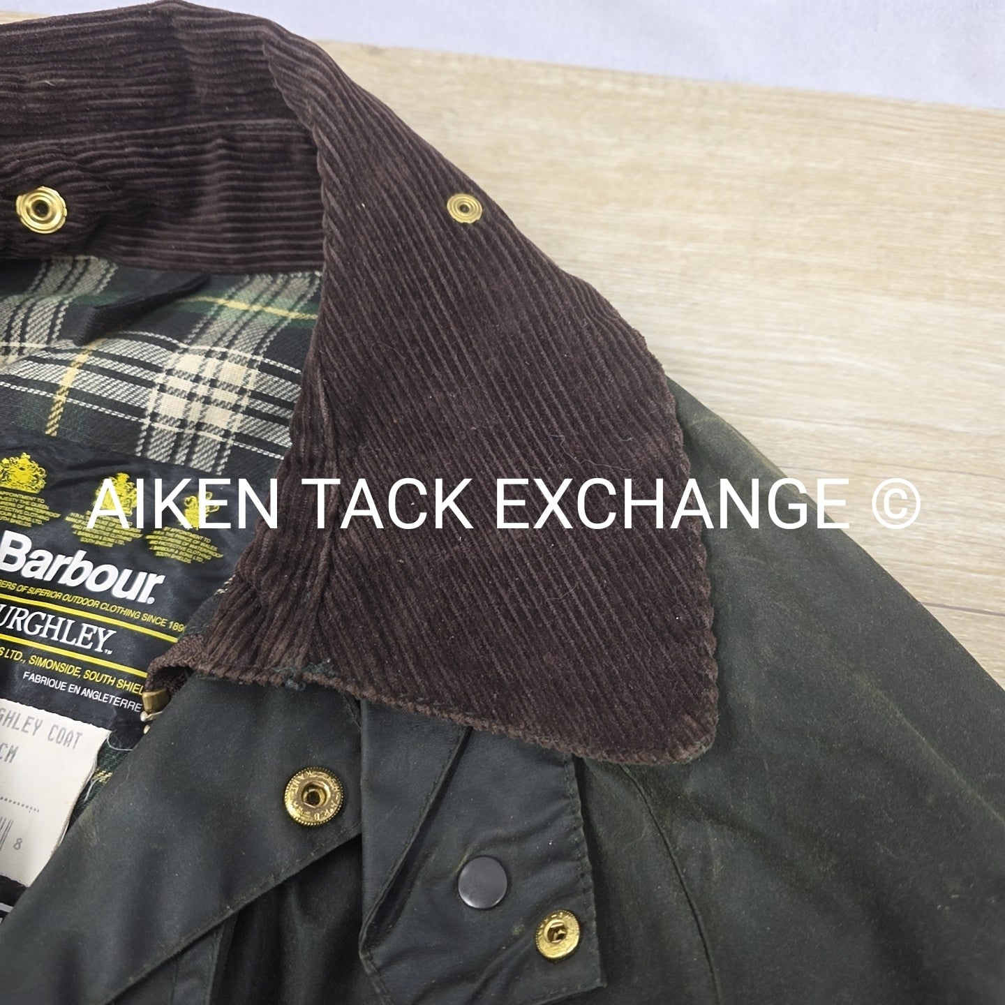 Barbour Burghley Waxed Trench Coat, Size 38