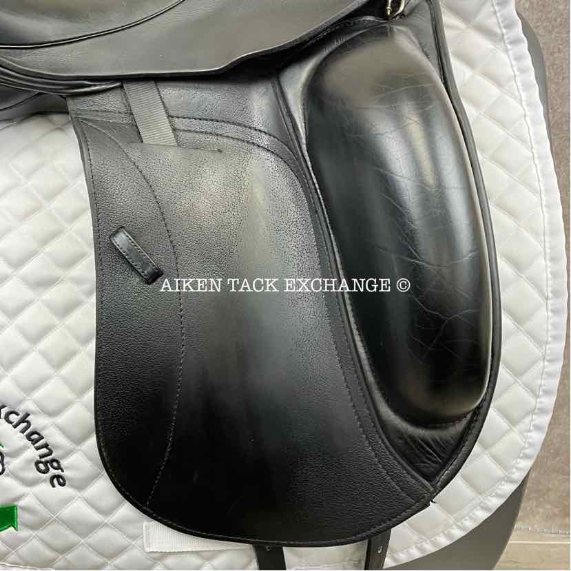 2018 Custom Saddlery Wolfgang Omni Monoflap Dressage Saddle, 17.5" Seat, Adjustable Tree, Wool Flocked Panels