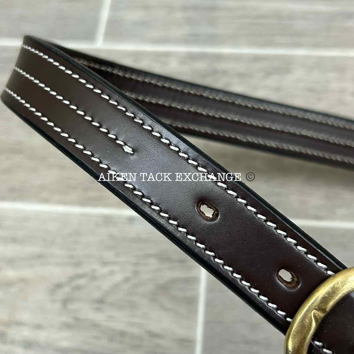KL Select Black Oak Pine Leather Halter, Brown/Brass, Size Full