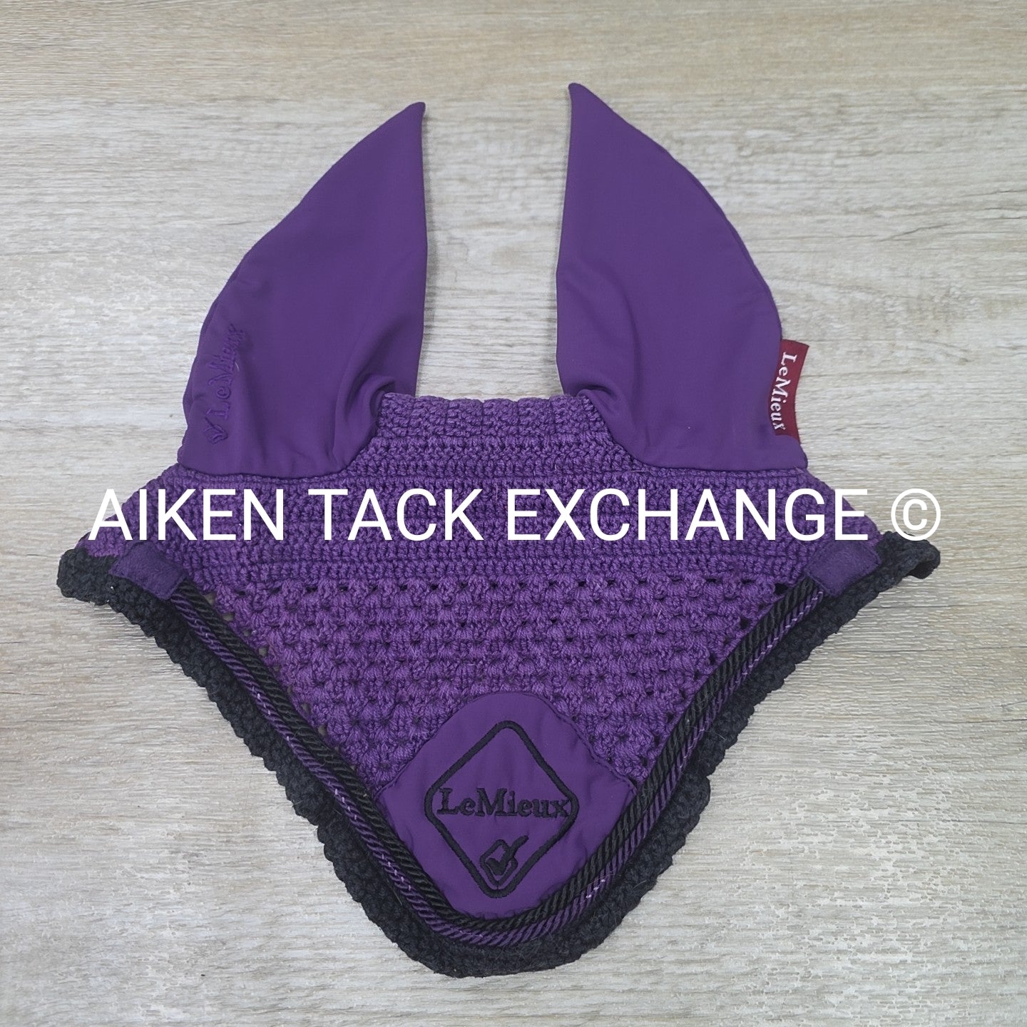 LeMieux Classic Ear Bonnet, Black Currant, Size XLarge