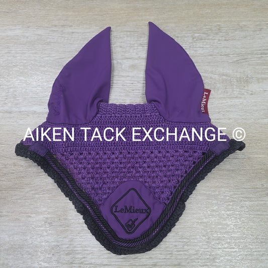 LeMieux Classic Ear Bonnet, Black Currant, Size XLarge