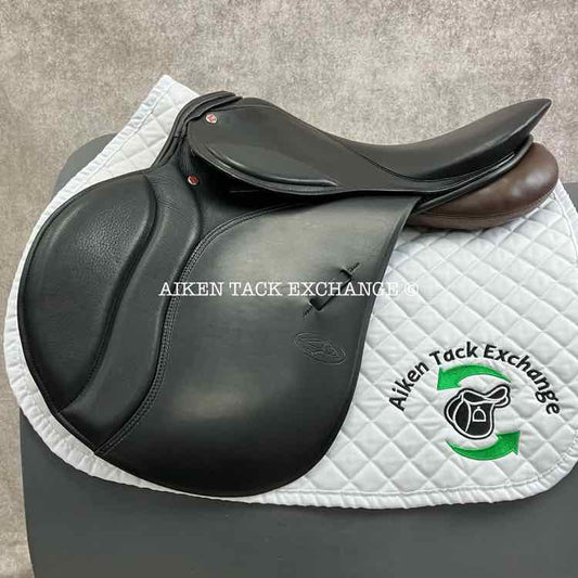 Courbette Lemetex Aristokrat Jump Saddle, 17" Seat, Medium Wide Tree, Wool Flocked Panels