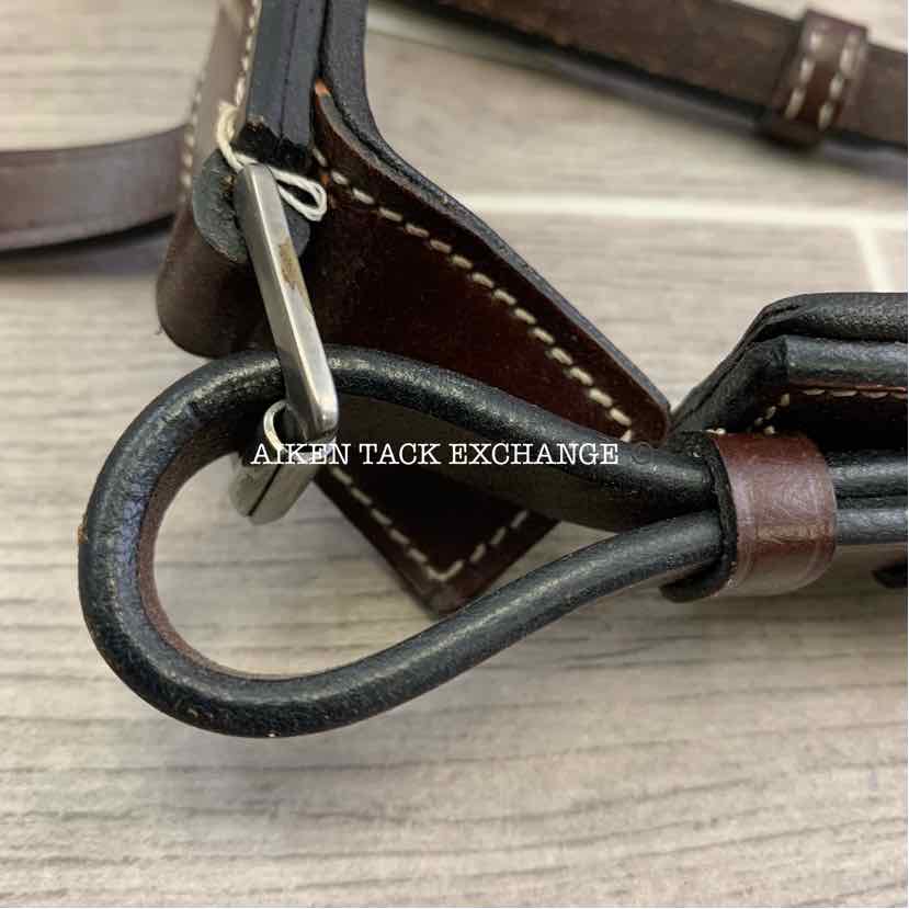 KL Select Red Barn Padded Raised Fancy Stitch Hunter Crank Noseband, Oversize
