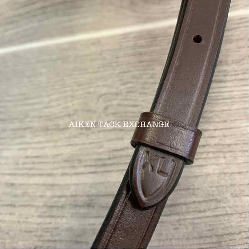 KL Select Red Barn Padded Raised Fancy Stitch Hunter Crank Noseband, Oversize