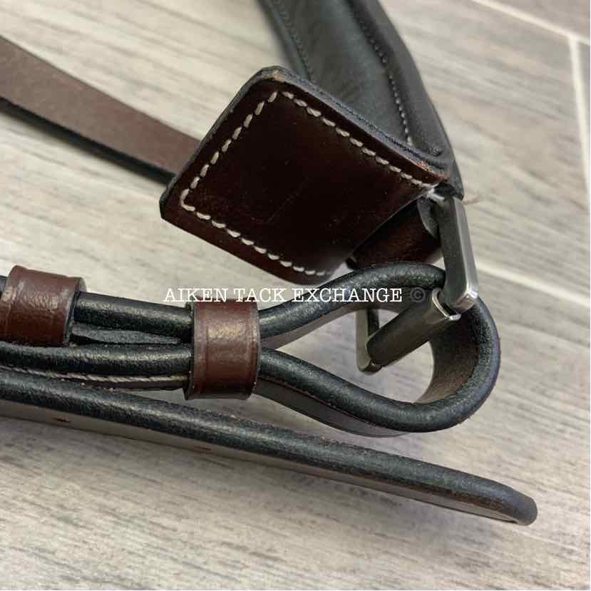 KL Select Red Barn Padded Raised Fancy Stitch Hunter Crank Noseband, Oversize