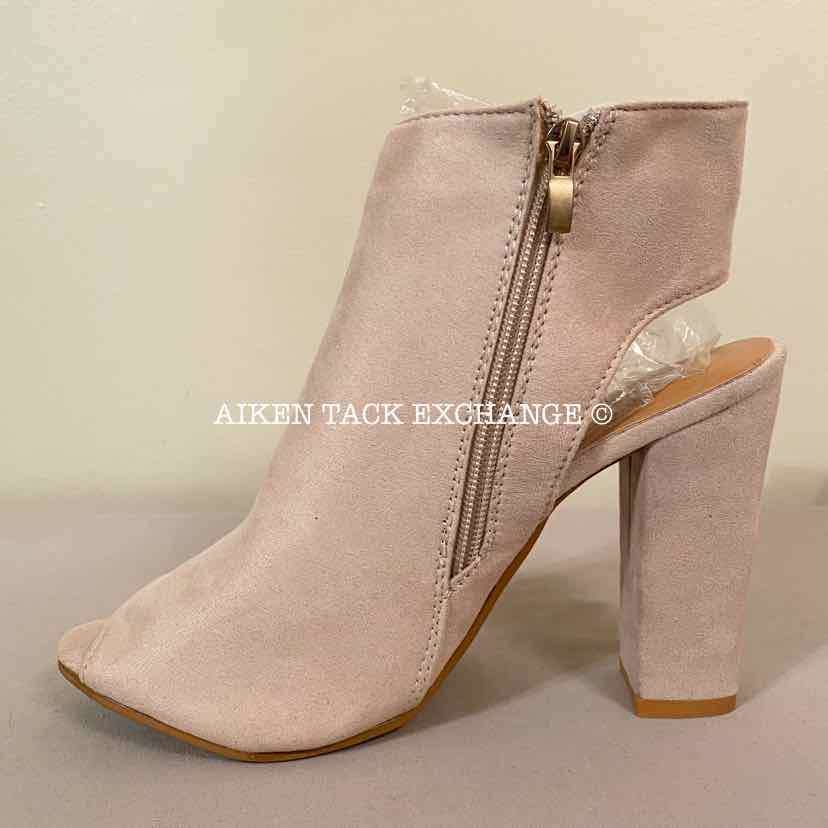 Women's 8, Fashion Peep Toe Bootie Heels, Light Pink:Arielle's Wardrobe: Footwear:Fashion:The Aiken Tack Exchange