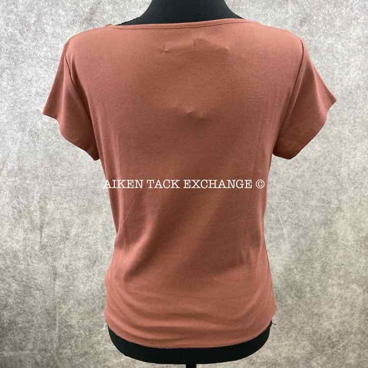 Women's L, Wild Fable Short Sleeve V-Neck Cropped Top T-Shirt, Cinnamon Spice