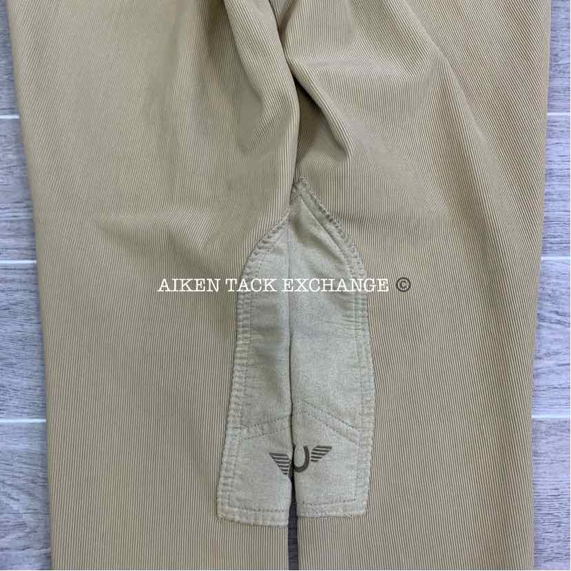 TuffRider Low Rise Pull On Knee Patch Breeches, Size 34