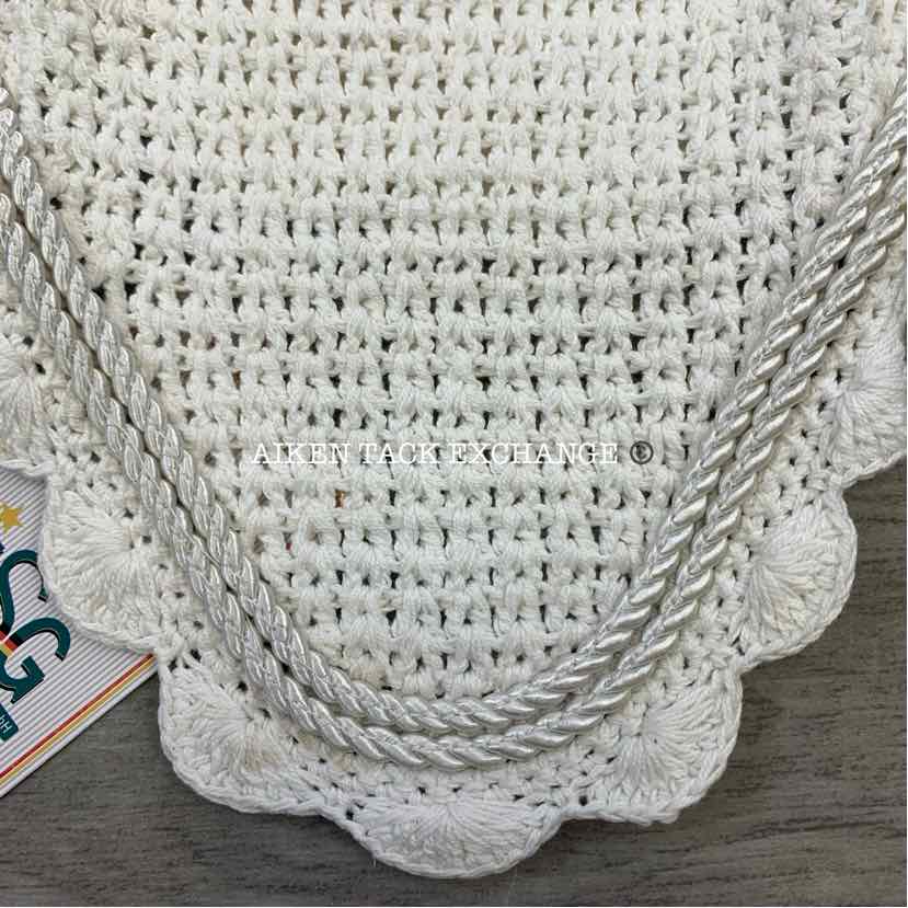 USG by KL Select Fly Veil Ear Bonnet, White, Size Pony/Cob, Brand New