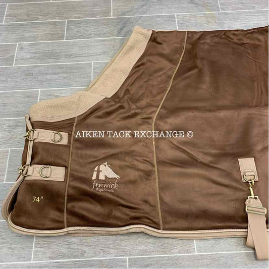 **CLEARANCE** Fenwick Equestrian EquSuede Performance Dress Blanket Cooler, Mocha, 74"