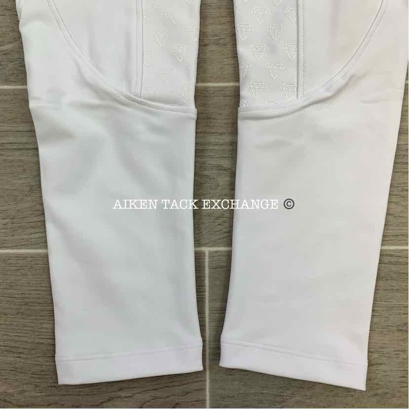 CAS Diamond Silicone Full Seat Riding Tight Breeches, White, Size X-Small