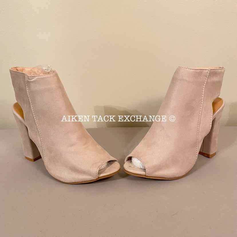 Women's 8, Fashion Peep Toe Bootie Heels, Light Pink:Arielle's Wardrobe: Footwear:Fashion:The Aiken Tack Exchange