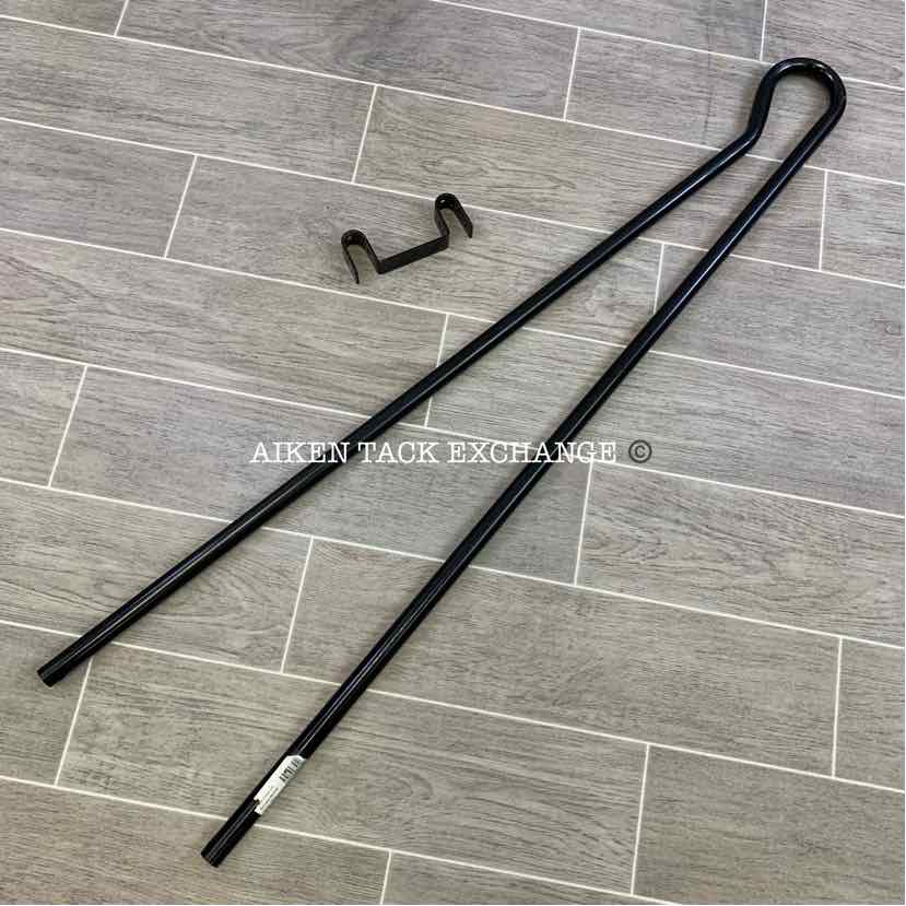 Swinging Metal Blanket Bar Rack with Wall Mounting Bracket, Black
