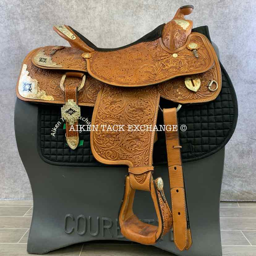 **SOLD** Silver Royal Western Show Saddle, 17" Seat, Regular Tree - Semi QH Bars, Comes with Matching Tack