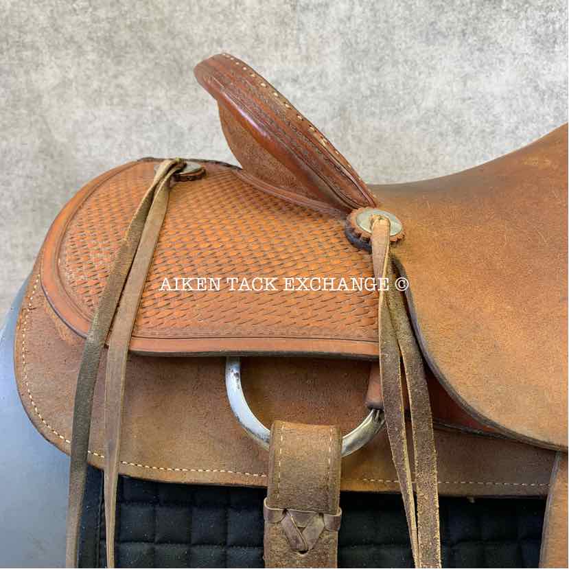 Marty Byrd Saddle Shop Roping Western Saddle, 16" Seat, Regular Tree - Semi QH Bars