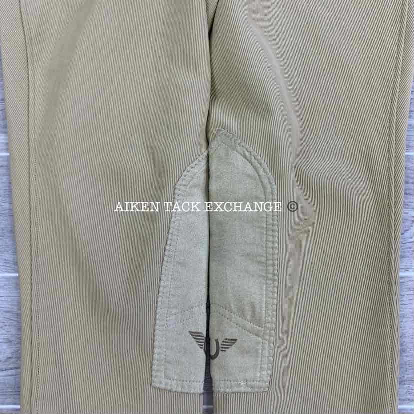 TuffRider Low Rise Pull On Knee Patch Breeches, Size 34