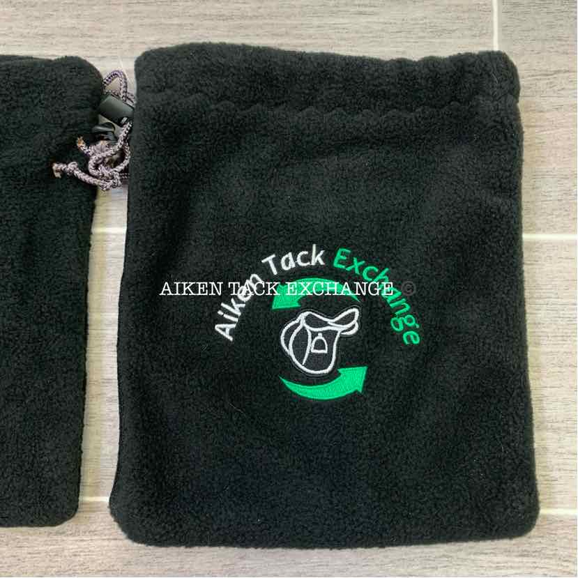 Aiken Tack Exchange Logo Protective Fleece Stirrup Bags, Black