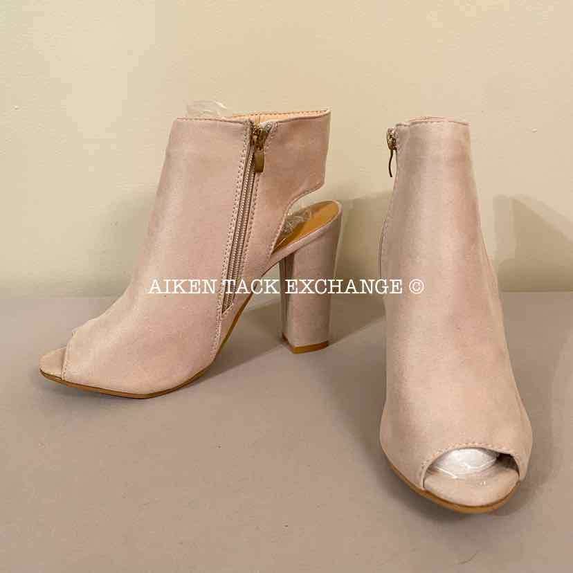 Women's 8, Fashion Peep Toe Bootie Heels, Light Pink:Arielle's Wardrobe: Footwear:Fashion:The Aiken Tack Exchange