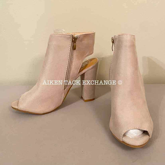 Women's 8, Fashion Peep Toe Bootie Heels, Light Pink:Arielle's Wardrobe: Footwear:Fashion:The Aiken Tack Exchange