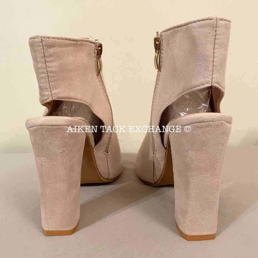 Women's 8, Fashion Peep Toe Bootie Heels, Light Pink:Arielle's Wardrobe: Footwear:Fashion:The Aiken Tack Exchange