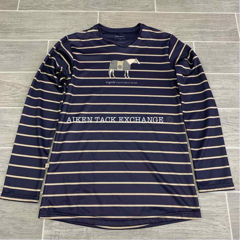 Espoir Equestrian Stripe Long Sleeve Top, Size XS