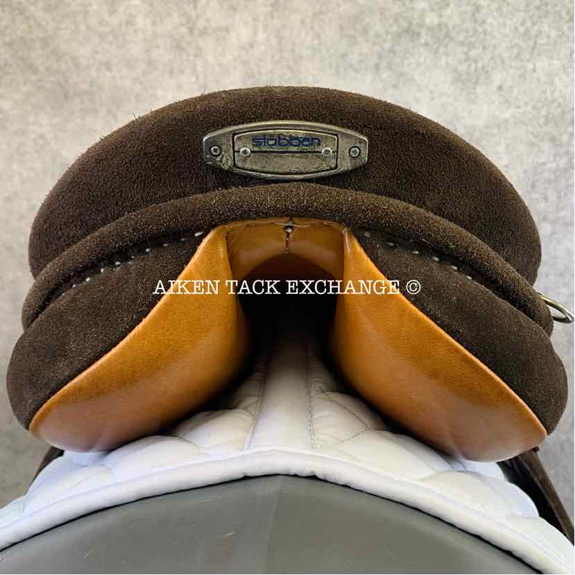 **SOLD** Stubben Daland Suede All Purpose Saddle, 17" Seat, 32 cm Tree - Wide, Wool Flocked Panels