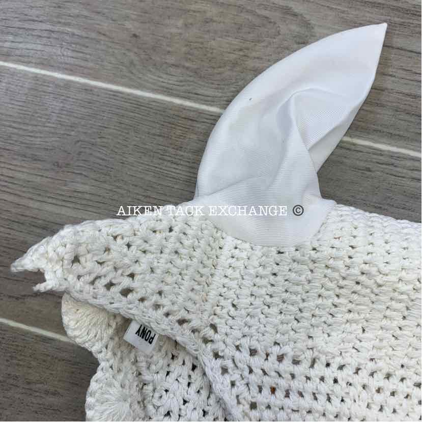 USG by KL Select Fly Veil Ear Bonnet, White, Size Pony/Cob, Brand New