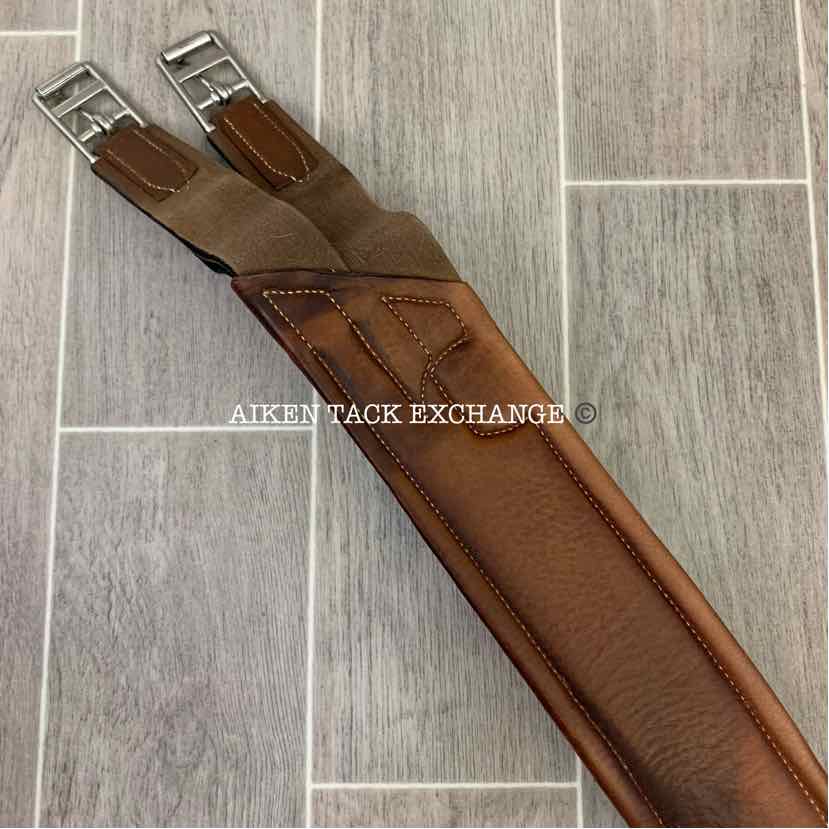 Devoucoux Allure Leather Girth with Snap Hook, Brown, 58"