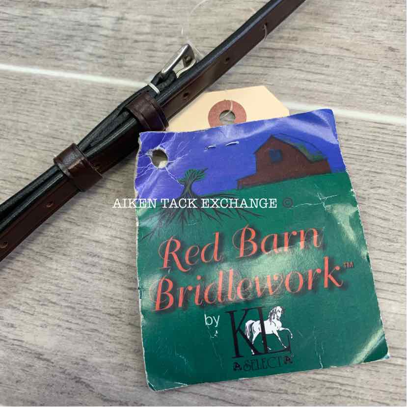 KL Select Red Barn Padded Raised Fancy Stitch Hunter Crank Noseband, Oversize