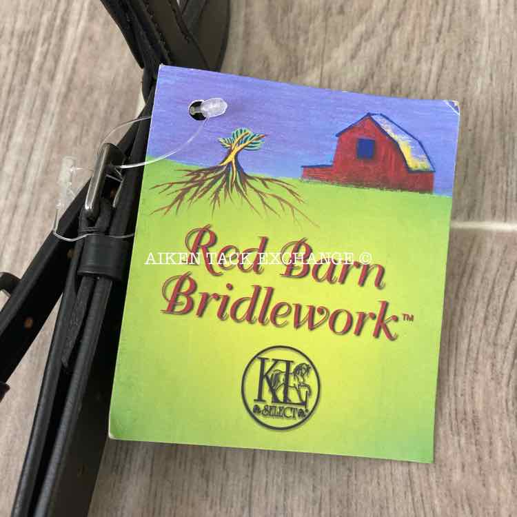 KL Select Red Barn Travers Bridle with Matching Reins, Black,Oversize, Brand New
