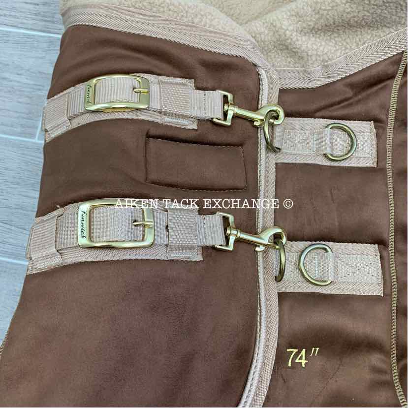 **CLEARANCE** Fenwick Equestrian EquSuede Performance Dress Blanket Cooler, Mocha, 74"