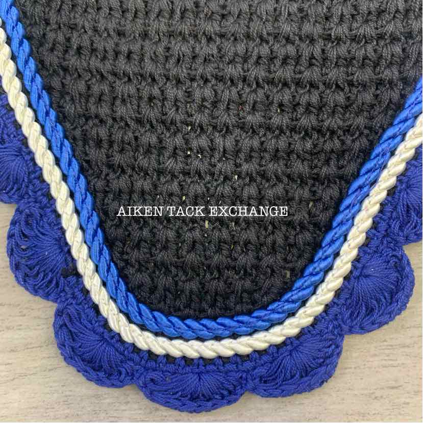 USG by KL Select Fly Veil Ear Bonnet, Black/Blue, Size Full, Brand New