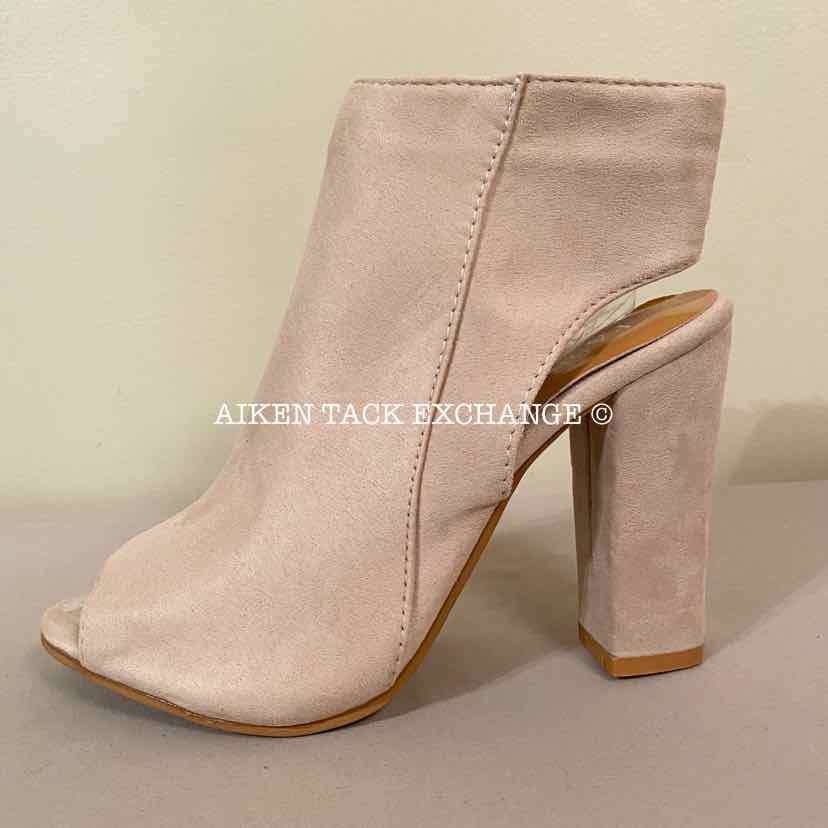 Women's 8, Fashion Peep Toe Bootie Heels, Light Pink:Arielle's Wardrobe: Footwear:Fashion:The Aiken Tack Exchange