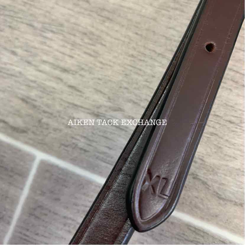 KL Select Red Barn Padded Raised Fancy Stitch Hunter Crank Noseband, Oversize
