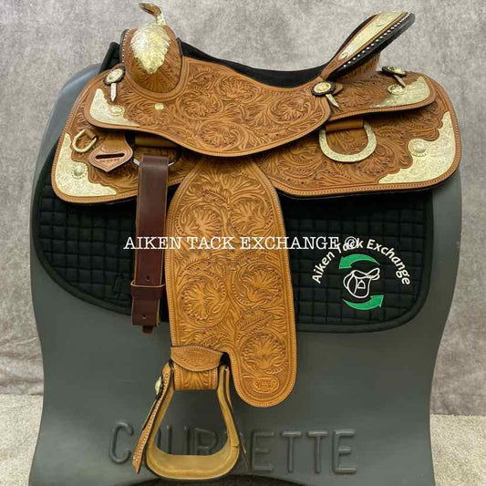 **SOLD** Silver Royal Premium Grand Champion Silver Show Saddle, 16.5" Seat, Wide Tree - Full QH Bars