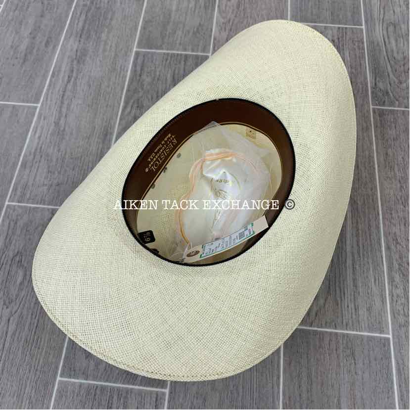 Size 6 7/8 Long Oval Resistol Self Conforming Western Hat, Beige