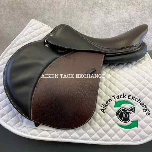 **On Trial** 2021 Voltaire Stuttgart Close Contact Jump Saddle, 17.5" Seat, 2A Flap, Medium Tree, FIN Panels, Buffalo/Grain Leather