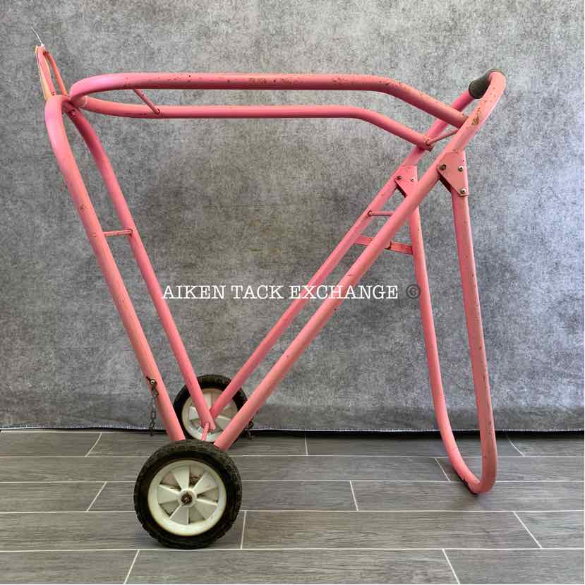 Easy-Up Saddle Wheeler Metal Saddle Stand, Pink